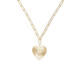 Adorned Heart Initial Necklaces in Gold