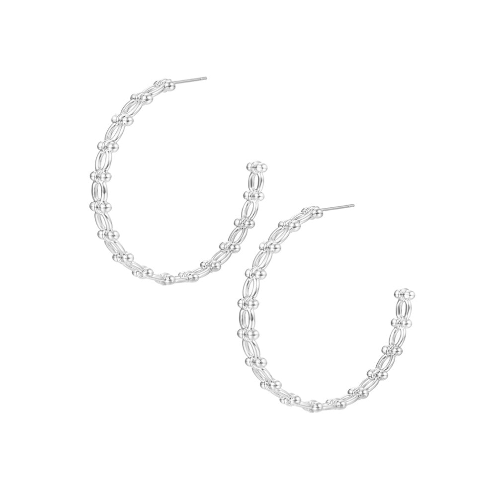 Celestia Hoop Earrings in Silver