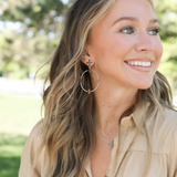 Enamel Cross Drop Necklace Black Enamel Gold