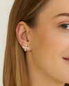 Radiant Cross Stud Earrings in Clear Crystal/Gold
