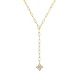 Shine Bright Cross Lariat Necklace Gold