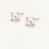 Shine Bright Mini Pearl Stud Earring Gold