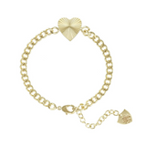 Adorned Heart Chain Bracelet in Gold