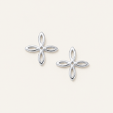 She's Classic Mini Cross Stud Earrings Silver