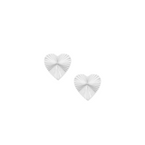 Adorned Heart Stud Earrings in Silver