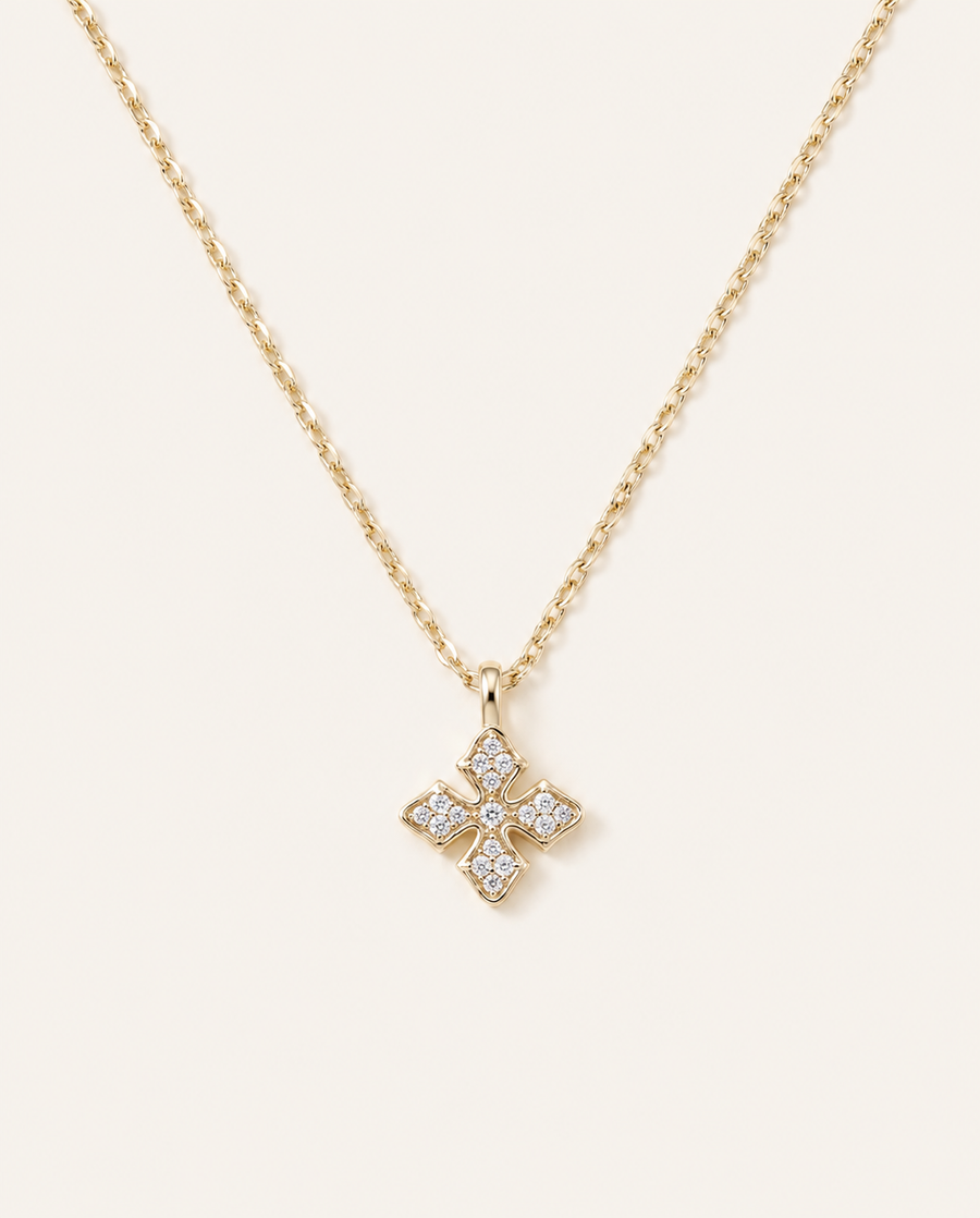 Shine Bright Cross Necklace Gold