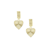 Adorned Mini Heart Earrings in Gold