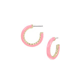 Eclipse Hoop Earrings in Light Pink Enamel
