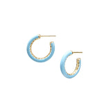 Eclipse Hoop Earrings in Blue Enamel