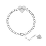 Adorned Heart Chain Bracelet in Silver