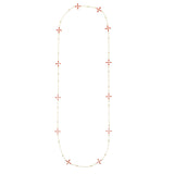 Enamel Cross Station Necklace in Red Enamel