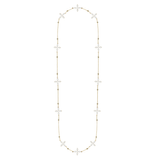 Enamel Cross Station Necklace in White Enamel