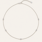 Everyday Beaded Layering Necklace Silver