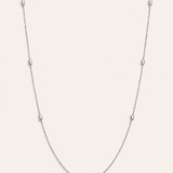 Everyday Beaded Layering Necklace Silver
