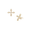 Radiant Cross Stud Earrings in Clear Crystal/Gold