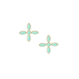 Enamel Cross Stud Earrings in Mint Green Enamel