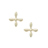 Enamel Cross Stud Earrings in Gold