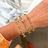 Radiant Cross Station Mini Cuff Bracelet Gold