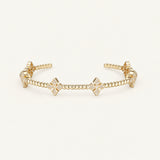 Radiant Cross Station Cuff Bracelet Gold