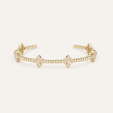 Radiant Cross Station Cuff Bracelet Gold
