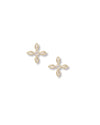 Radiant Cross Stud Earrings in Clear Crystal/Gold