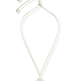 Shes A Gem Adjustable Necklace Pink Cats Eye Gold