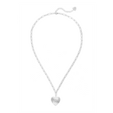 Adorned Heart Initial Necklace in Silver, R