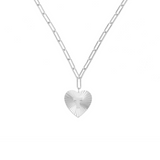 Adorned Heart Initial Necklace in Silver