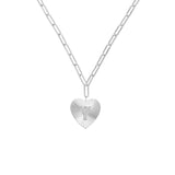 Adorned Heart Initial Necklace in Silver