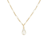 Adorned Pearl Drop Necklace in Gold