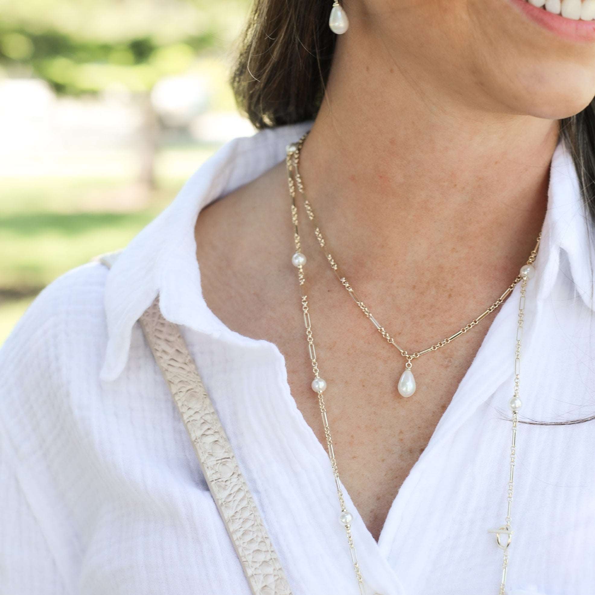 Adorned Pearl Drop Necklaces