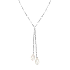 Adorned Pearl Lariat Necklaces