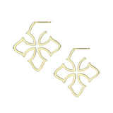 Grace Cross Hoop Earrings Gold