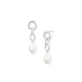 Allure Pearl Drop Earrings in Silver