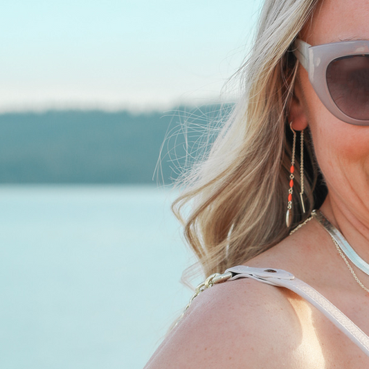 Free Spirit Ear Threaders Coral Gold