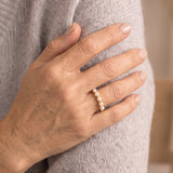 Adorned Pearl Stacking Ring in Gold