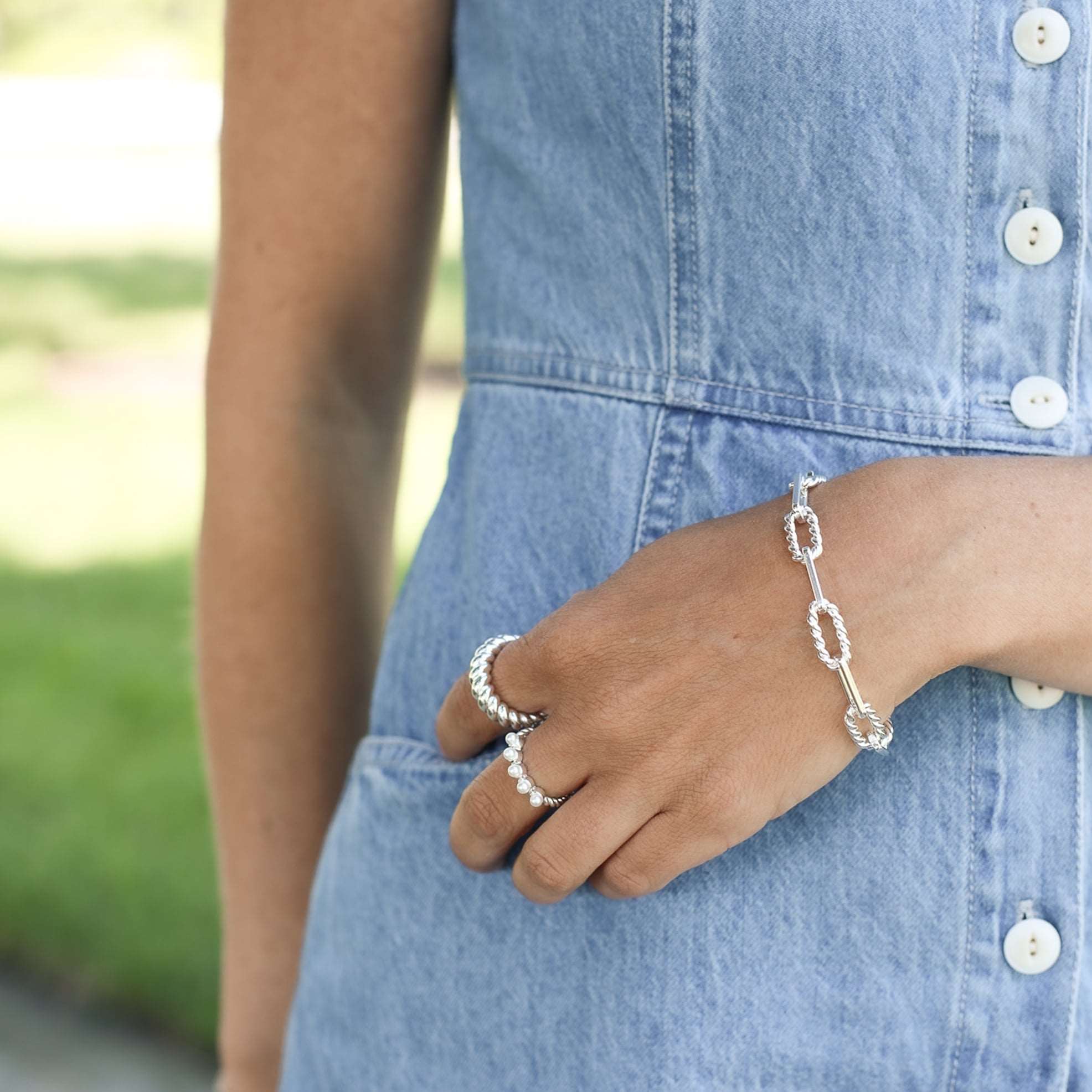 Adorned Pearl Stacking Ring