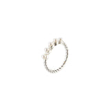 Adorned Pearl Stacking Ring in Silver