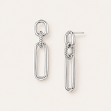 She's Spicy Link Statement Earrings Silver