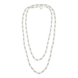 Adorned Pearl Beaded Necklace in Silver