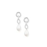 Allure Pearl Drop Earrings in Silver