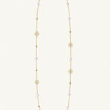 Adorned Pearl Logo Station Necklace Gold