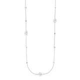 Adorned Pearl Logo Station Necklace in Silver