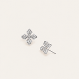 Shine Bright Cross Stud Earrings Silver