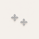 Shine Bright Cross Stud Earrings Silver