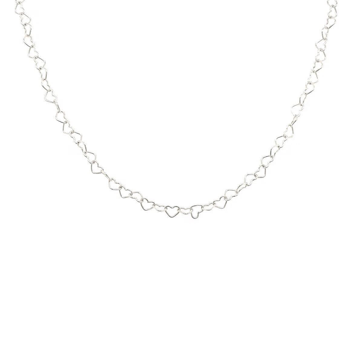 Adorned Heart Layering Necklace in Silver