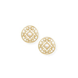 Enchanted Stud Earrings in Ivory Pearl/Gold