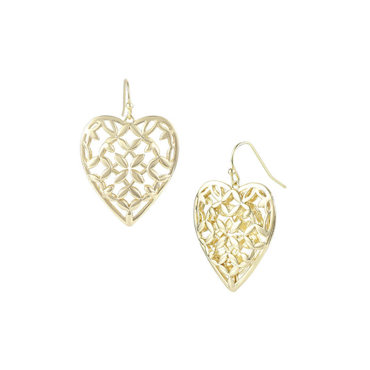 Adorned Heart Drop Earrings