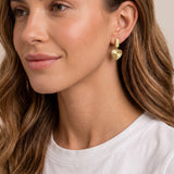 Adorned Mini Heart Hoop Earrings