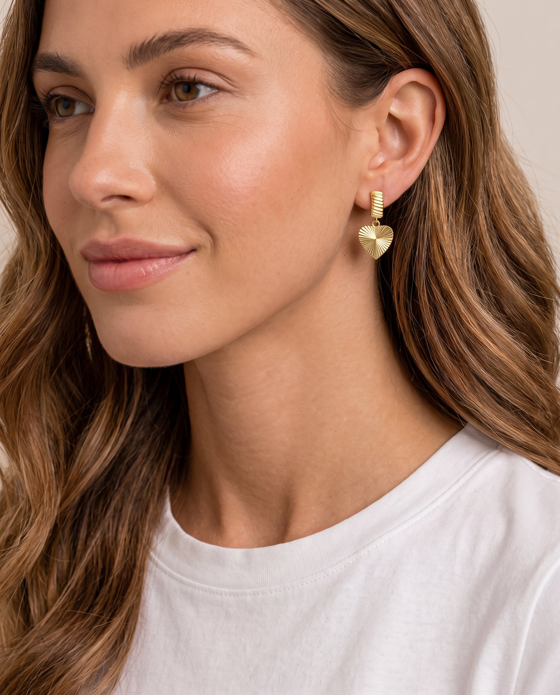 Adorned Mini Heart Hoop Earrings